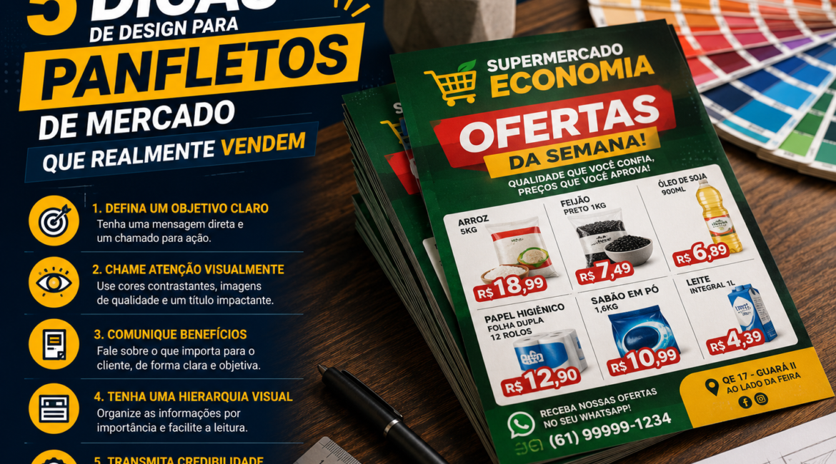 5 Dicas de Design para Panfletos de Mercado que Realmente Vendem