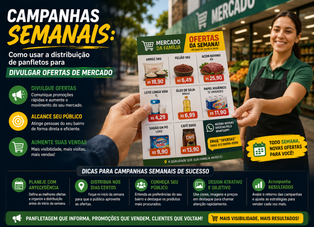 Campanhas Semanais: Como Usar a Distribuição de Panfletos para Divulgar Ofertas de Mercado