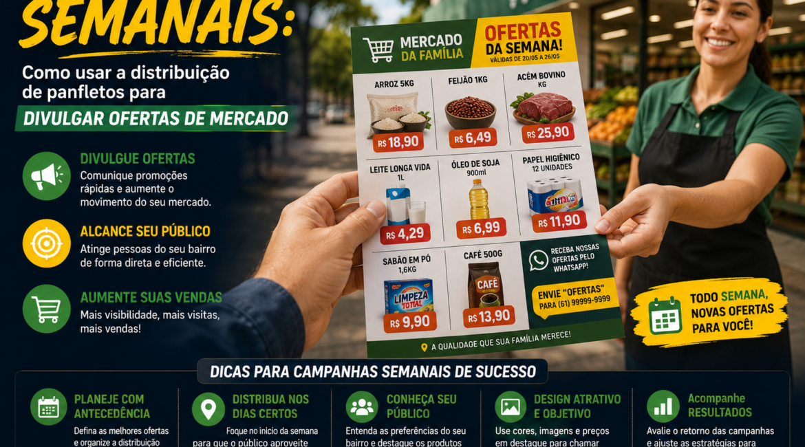 Campanhas Semanais: Como Usar a Distribuição de Panfletos para Divulgar Ofertas de Mercado