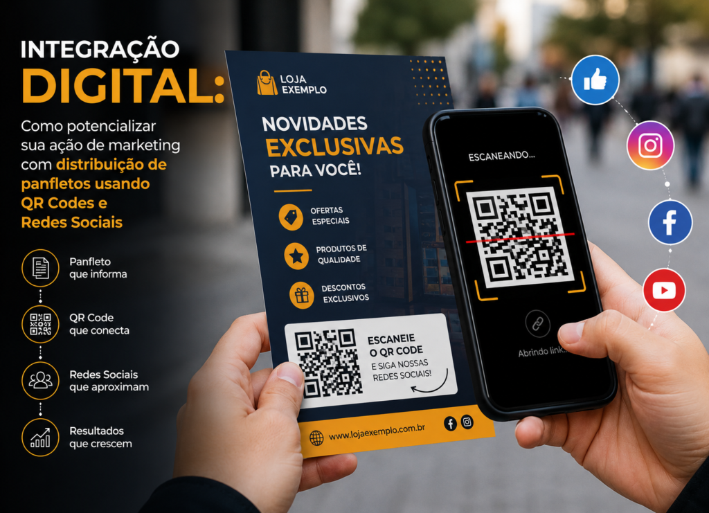 Integração Digital: Como Potencializar sua Ação de Marketing com Distribuição de Panfletos usando QR Codes e Redes Sociais