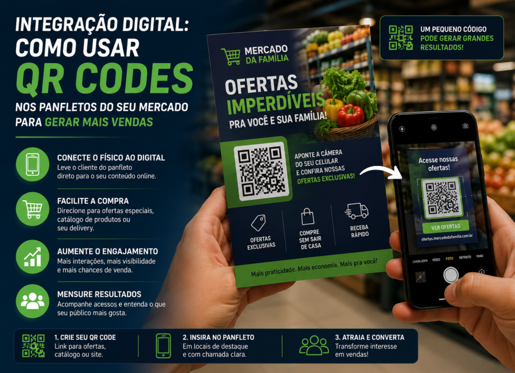 Integração Digital, Como Usar QR Codes nos Panfletos do seu Mercado para Gerar Mais Vendas